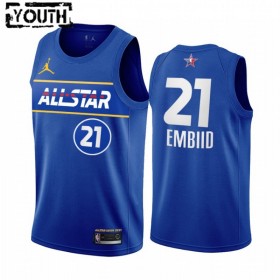 Dres Philadelphia 76ers Joel Embiid 21 2021 All-Star Jordan Brand Plava Swingman - Dječji